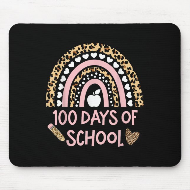Leopard Rainbow 100th Day Of School, 100 Day Of Sc Mouse Mat (Front)
