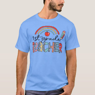 Leopard Rainbow 1st Grade Teacher Back To School G T-Shirt