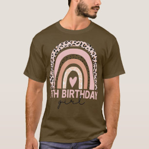 Leopard Rainbow 9th Birthday Girl Gifts 9 Year Old T-Shirt
