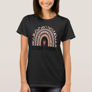 Leopard Rainbow Assistant Principal Teacher Back T T-Shirt