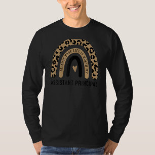 Leopard Rainbow Assistant Principal Teacher Back T T-Shirt