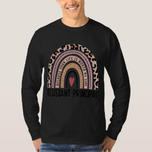 Leopard Rainbow Assistant Principal Teacher Back T T-Shirt