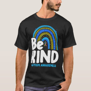 Leopard Rainbow Be Kind Autism Awareness Month Sup T-Shirt