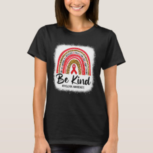 Leopard Rainbow Be Kind Red Ribbon Dyslexia Awaren T-Shirt