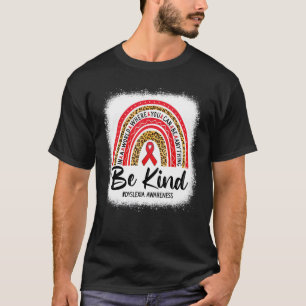 Leopard Rainbow Be Kind Red Ribbon Dyslexia Awaren T-Shirt