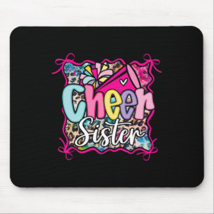 Leopard Rainbow Coquette Cheer Sister Cheerleader Mouse Mat