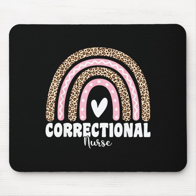 Leopard rainbow correctional nurse forensic nursin mouse mat (Front)