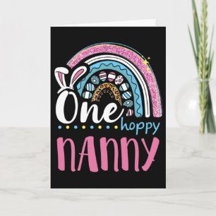 Leopard Rainbow Easter Eggs Bunny Ears One Hoppy N Card