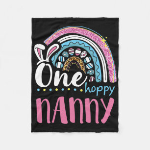 Leopard Rainbow Easter Eggs Bunny Ears One Hoppy N Fleece Blanket