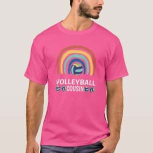 Leopard Rainbow Family Matching Volleyball Cousin T-Shirt