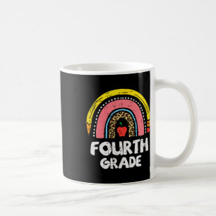Leopard Rainbow Fourth Grade 4th First Day School Coffee Mug