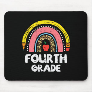 Leopard Rainbow Fourth Grade 4th First Day School Mouse Mat