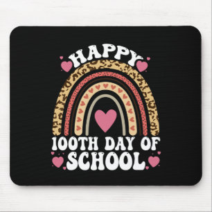 Leopard Rainbow Happy 100th Day School Cute 100 Da Mouse Mat