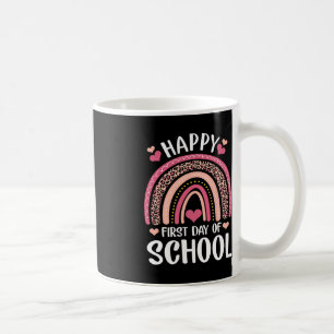 Leopard Rainbow Happy First Day Of School Teacher  Coffee Mug
