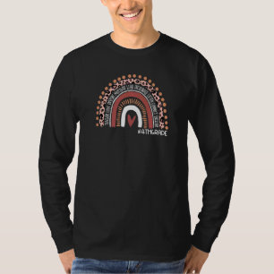 Leopard Rainbow Hello 4th Grade Teacher First Day  T-Shirt