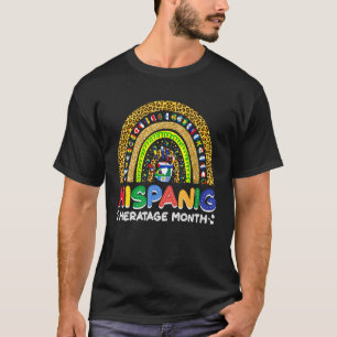 Leopard Rainbow Hispanic Heritage Month All Countr T-Shirt