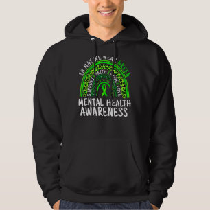 Leopard Rainbow In May We Wear Green Mental Health Hoodie