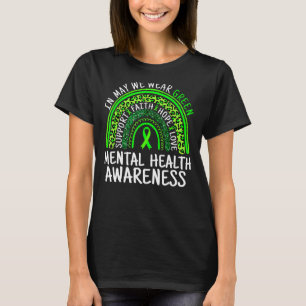 Leopard Rainbow In May We Wear Green Mental Health T-Shirt