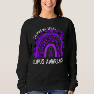 Leopard Rainbow In May We Wear Purple Lupus Awaren Sweatshirt