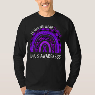 Leopard Rainbow In May We Wear Purple Lupus Awaren T-Shirt