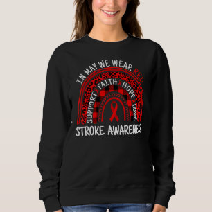 Leopard Rainbow In May We Wear Red Survivor Stroke Sweatshirt