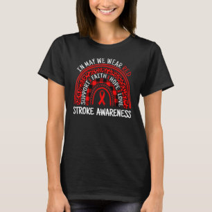 Leopard Rainbow In May We Wear Red Survivor Stroke T-Shirt