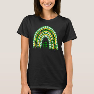 Leopard Rainbow Irish Shamrocks St Patrick's Day L T-Shirt