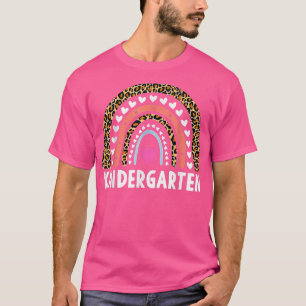 Leopard Rainbow Kindergarten Teacher First Day of T-Shirt