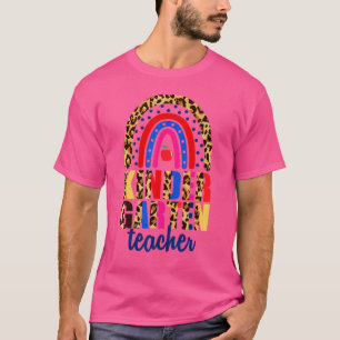 Leopard Rainbow Kindergarten Teacher First Day Of T-Shirt
