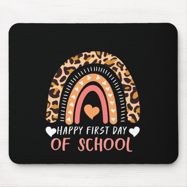 Leopard Rainbow Kindergarten Teacher Mouse Mat (Front)