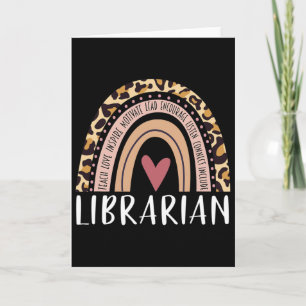 Leopard Rainbow Librarian Teacher Ck To School Wom Card