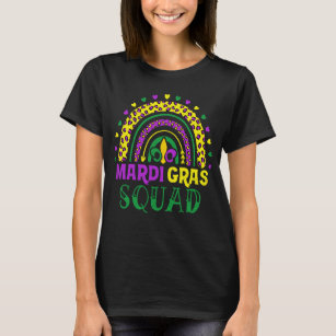 Leopard Rainbow Mardi Gras Squad Party Costume T-Shirt