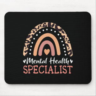 Leopard Rainbow Mental Health Specialist Mouse Mat