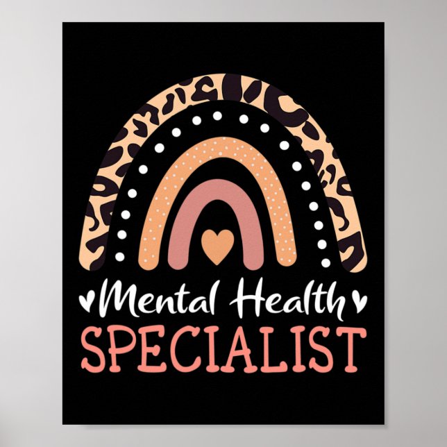 Leopard Rainbow Mental Health Specialist  Poster (Front)