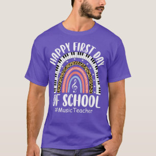 Leopard Rainbow Music Teacher First Day Back To Sc T-Shirt