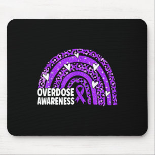 Leopard Rainbow Overdose Awareness Month Purple Ri Mouse Mat