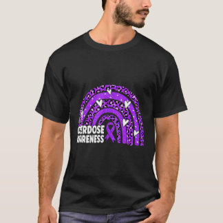 Leopard Rainbow Overdose Awareness Month Purple Ri T-Shirt