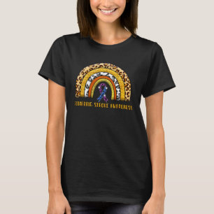 Leopard Rainbow Paediatrics Stroke Warrior T-Shirt