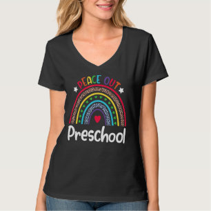 Leopard Rainbow Peace Out Preschool Last Day Of Sc T-Shirt