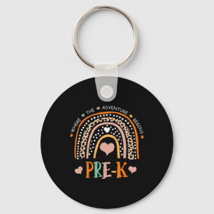 Leopard Rainbow Pre K Where The Adventure Begins Key Ring
