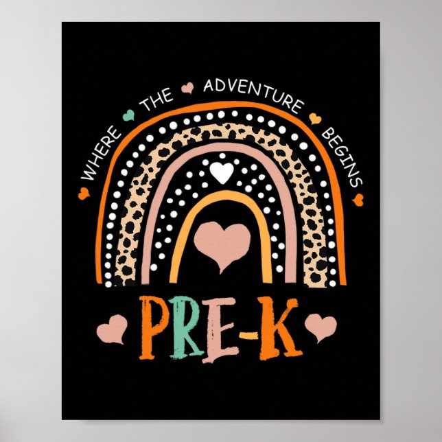 Leopard Rainbow Pre K Where The Adventure Begins  Poster (Front)