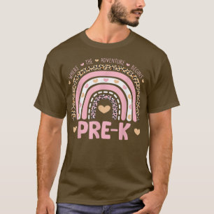 Leopard Rainbow PreK Where The Adventure Begins T-Shirt