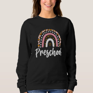 Leopard Rainbow Preschool Back To School Teacher Sweatshirt
