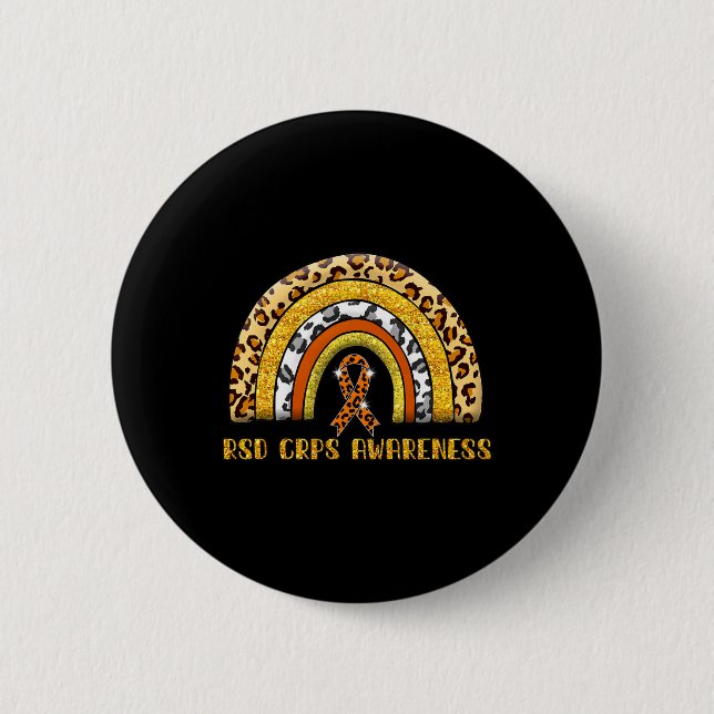 Leopard Rainbow Rsd Crps Warrior  6 Cm Round Badge (Front)