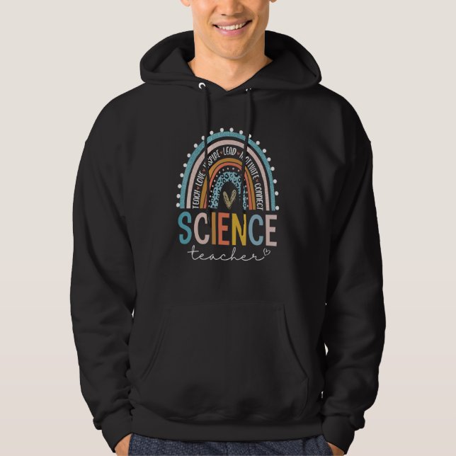 Leopard Rainbow Science Teacher   First Day Of Sch Hoodie (Front)
