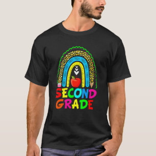 Leopard Rainbow Second Grade Team First Day Back T T-Shirt