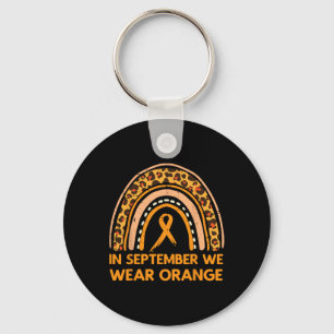Leopard Rainbow September We Wear Orange Leukaemia Key Ring