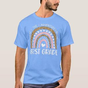 Leopard Rainbow Teacher 1st Grade Where The Advent T-Shirt