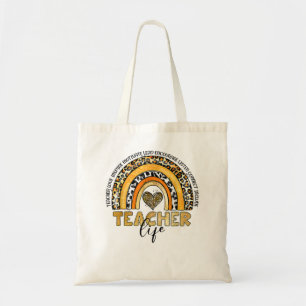 Leopard Rainbow Teacher Life Teaching Teacher Day  Tote Bag