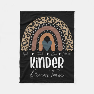 Leopard Rainbow Teacher Student, Kinder Dream Team Fleece Blanket